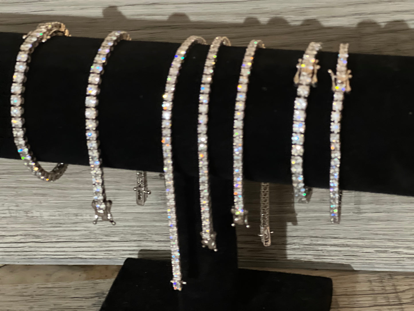 10k Solid Yellow Gold 4mm VVS1 Moissanite tennis chain Bracelet w/box lock