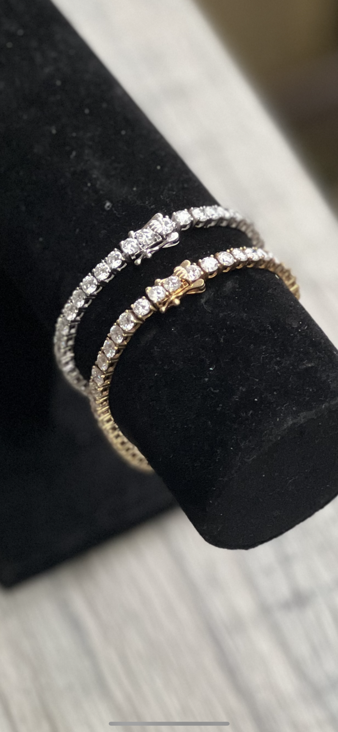 10k Solid Yellow Gold 4mm VVS1 Moissanite tennis chain Bracelet w/box lock
