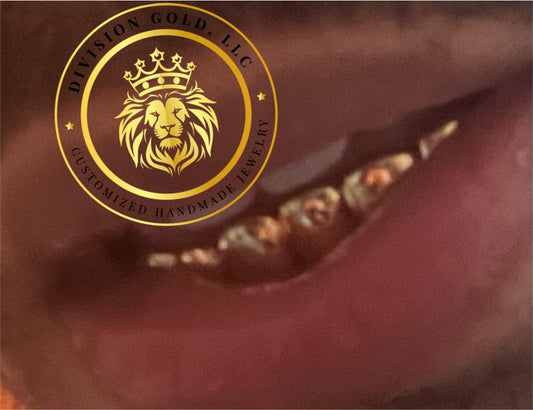 HandMade Real Solid Gold Custom Grillz Perm Cut Division Gold Grills 10k/14k/18k Gold