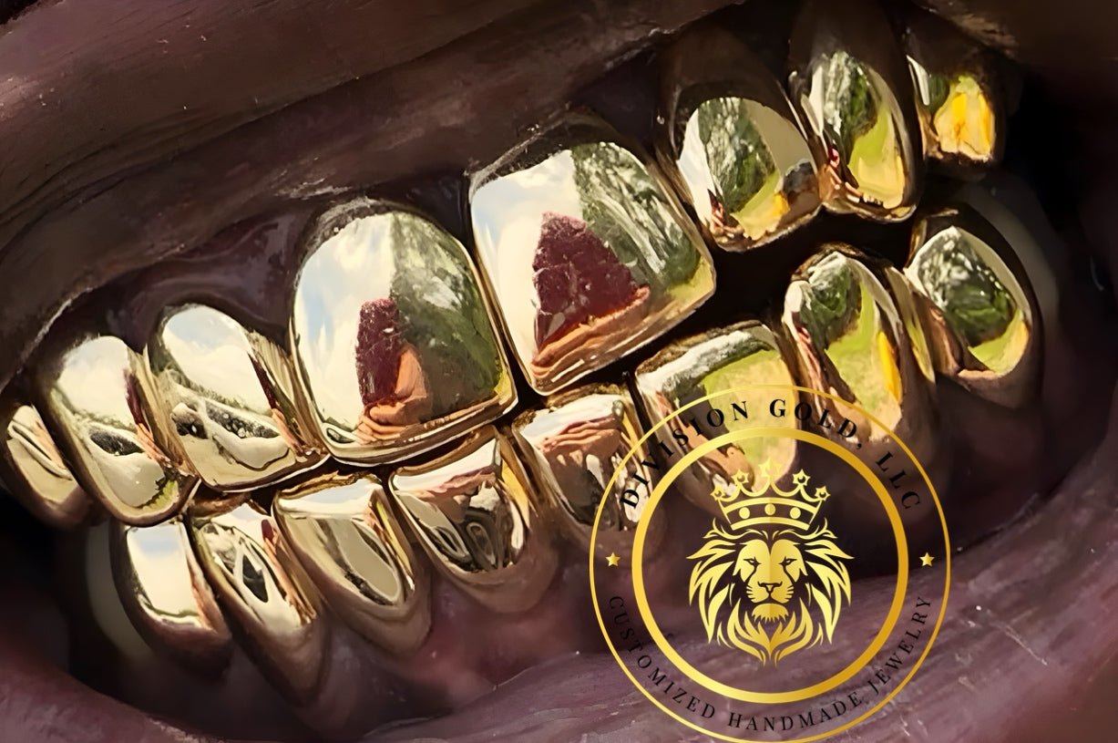 NPG Dental Gold Grillz Top Or Bottom Perm-Cut