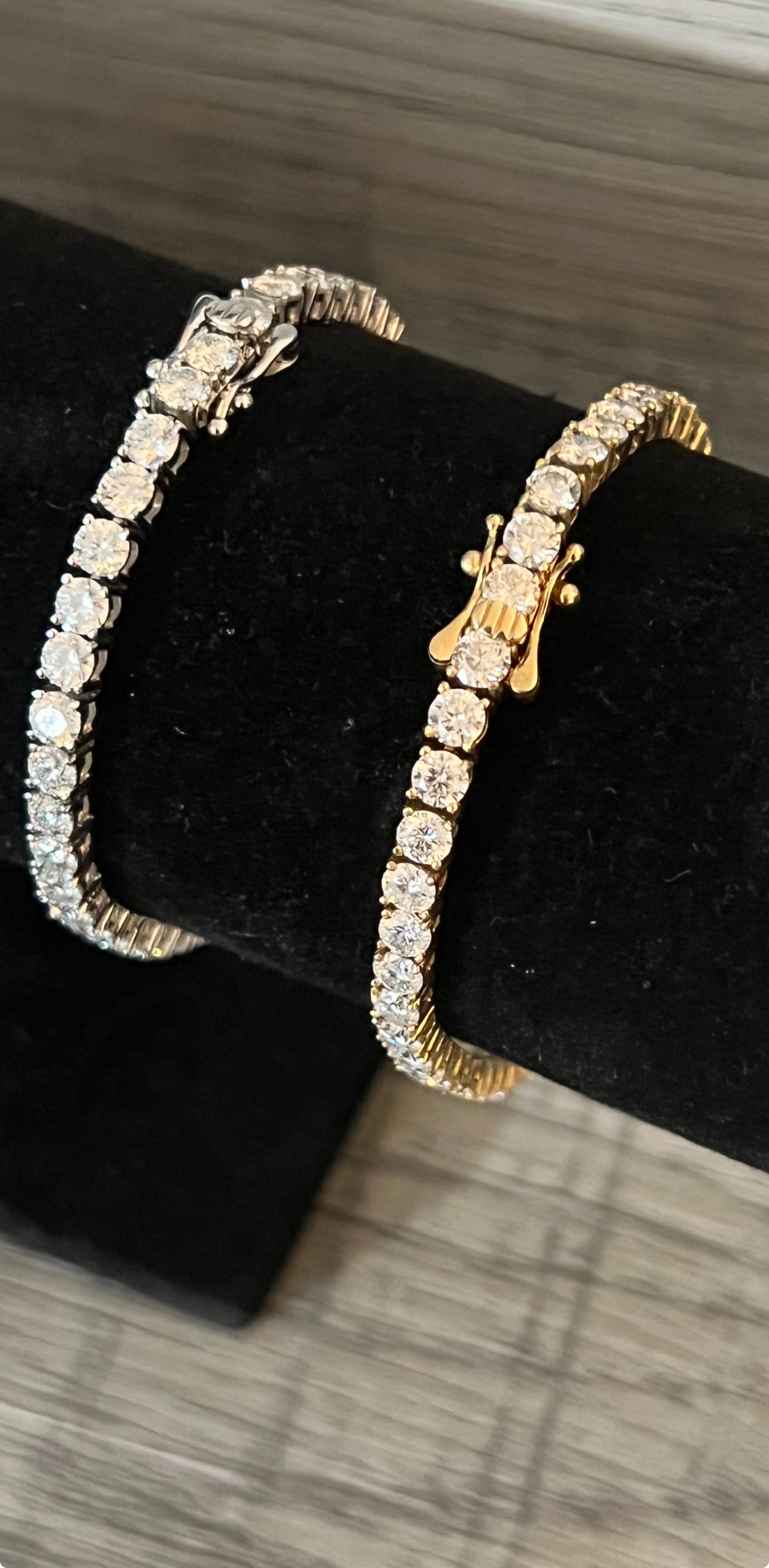 10k Solid Yellow Gold 4mm VVS1 Moissanite tennis chain Bracelet w/box lock